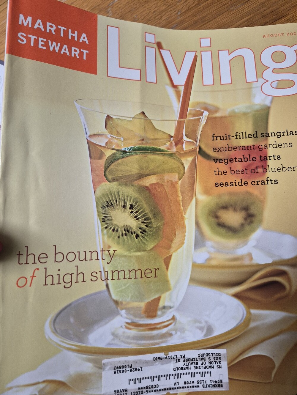 Martha Stewart Living Magazine August 2003